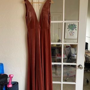 BHLDN Jenny Yoo Velvet Maxi Dress
